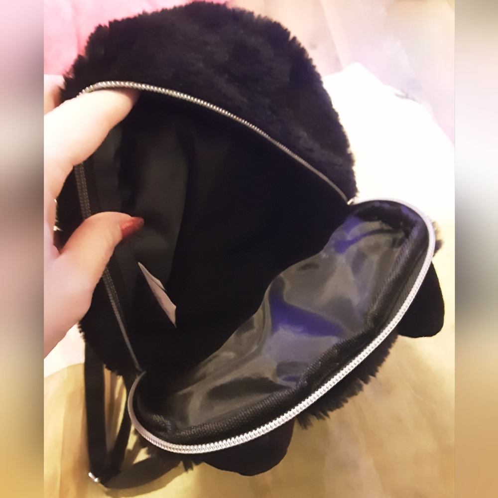 Target Girl's Black Kitty Backpack 8" X 8" - Picture 10 of 11